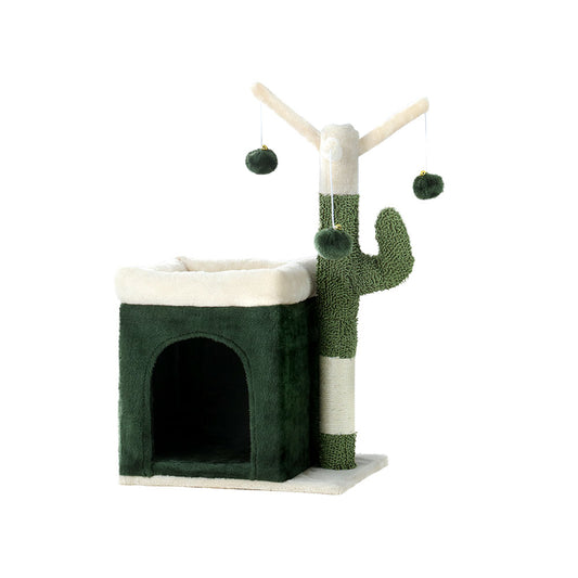 i.Pet Cat Tree 70cm Scratching Post Tower Scratcher Wood Condo House Toy Bed Green