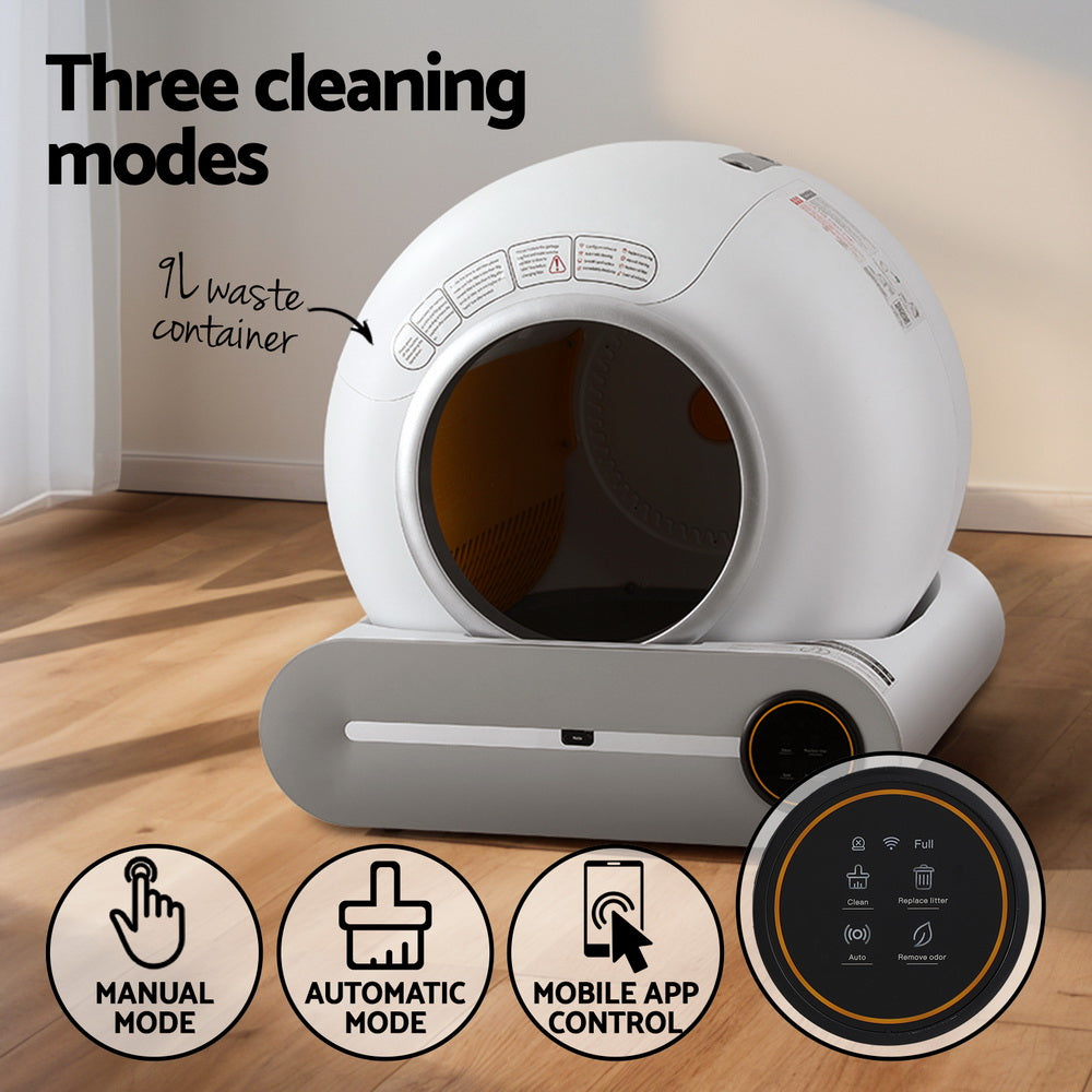 i.Pet Automatic Cat Litter Box Self-Cleaning Large Smart Cat Litter Box Toilet App Control 9L