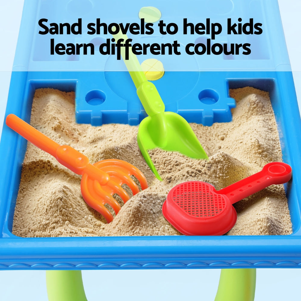 Keezi Kids Sand and Water Table Windmill Shovel Outdoor Sandpit Toys Beach Play