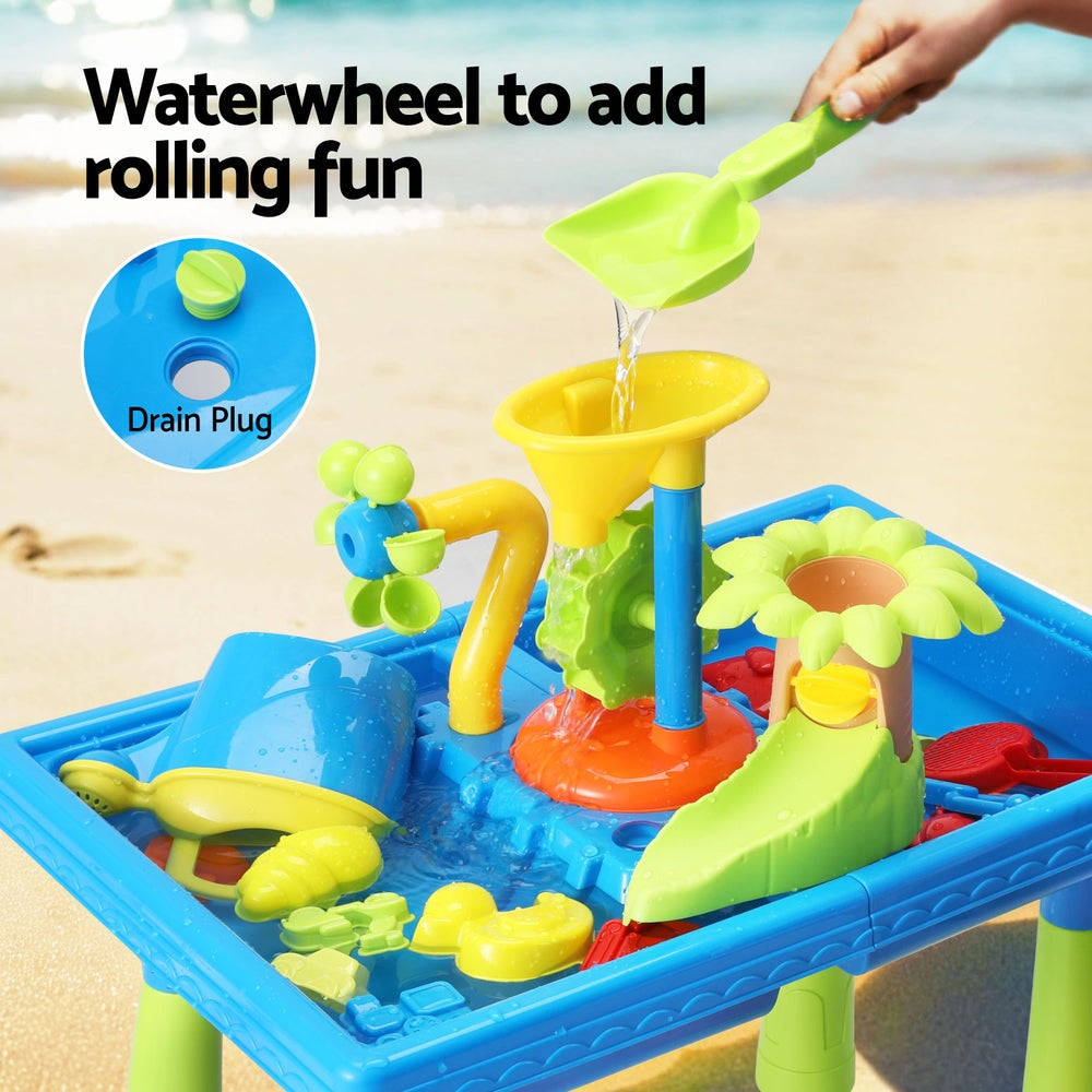 Keezi Kids Sand and Water Table Windmill Shovel Outdoor Sandpit Toys Beach Play