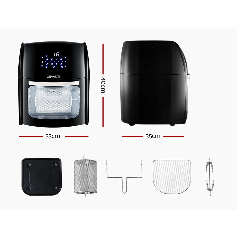 Devanti 9L Air Fryer LCD Digital Low Oil Deep Frying Oven Healthy Kitchen Cooker