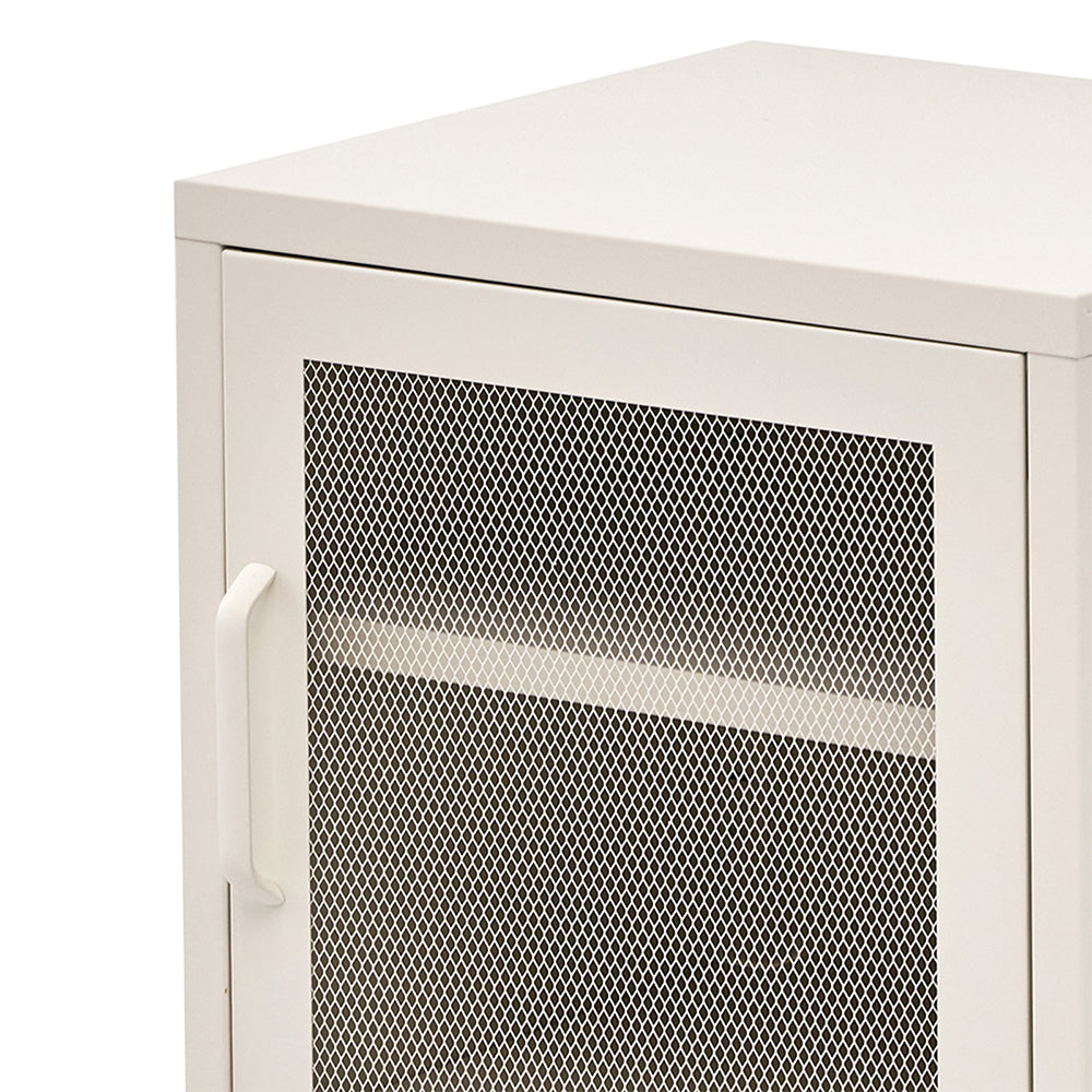 ArtissIn Mini Mesh Door Storage Cabinet Organizer Bedside Table White