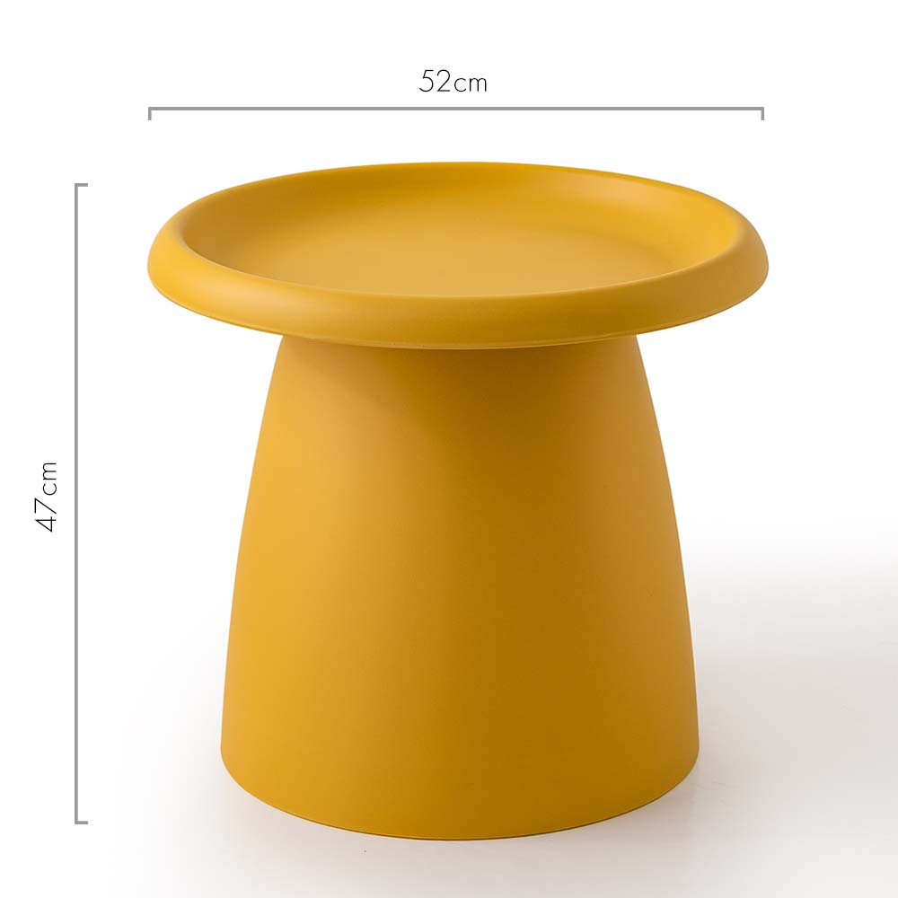 ArtissIn Coffee Table Mushroom Nordic Round Small Side Table 50CM Yellow