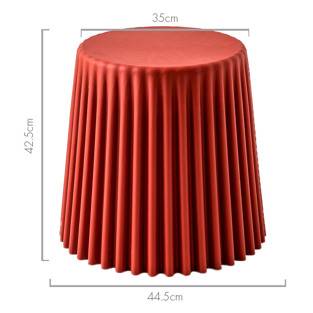 ArtissIn Set of 2 Cupcake Stool Plastic Stacking Stools Chair Outdoor Indoor Red