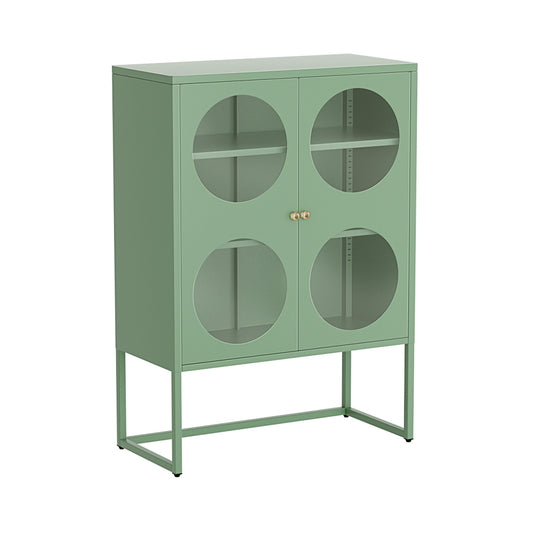 ArtissIn Buffet Sideboard Metal Locker Display Shelves Cabinet Storage Green