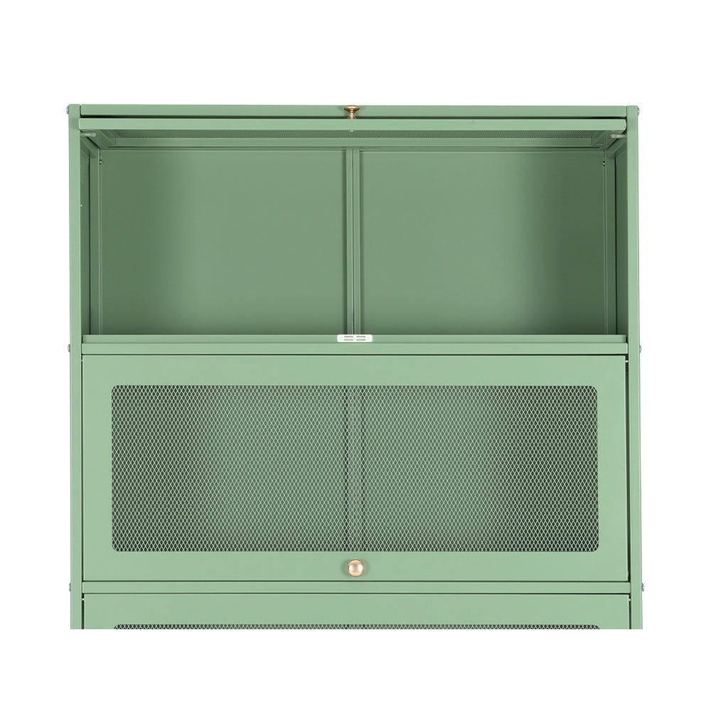 ArtissIn Buffet Sideboard Metal Locker Display Storage Cabinet Shelves Green