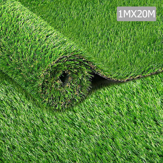 Primeturf 1m x 20m 20SQM Synthetic Turf Artificial Grass Plastic Plant Fake Lawn 30mm
