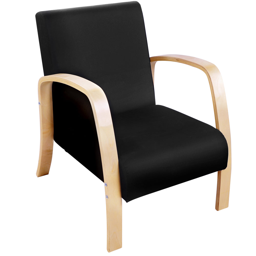 Artiss Wooden Armchair with Cushion - Black