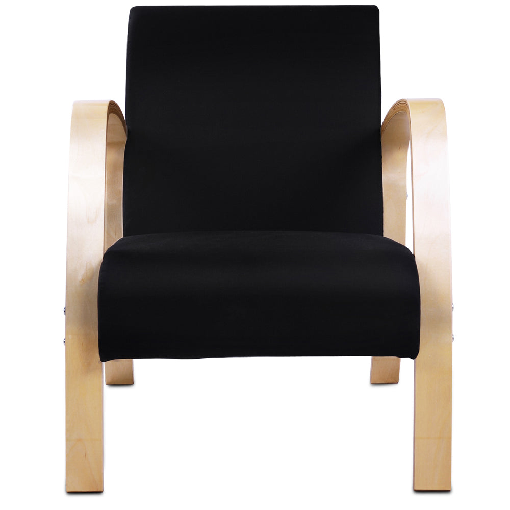 Artiss Wooden Armchair with Cushion - Black