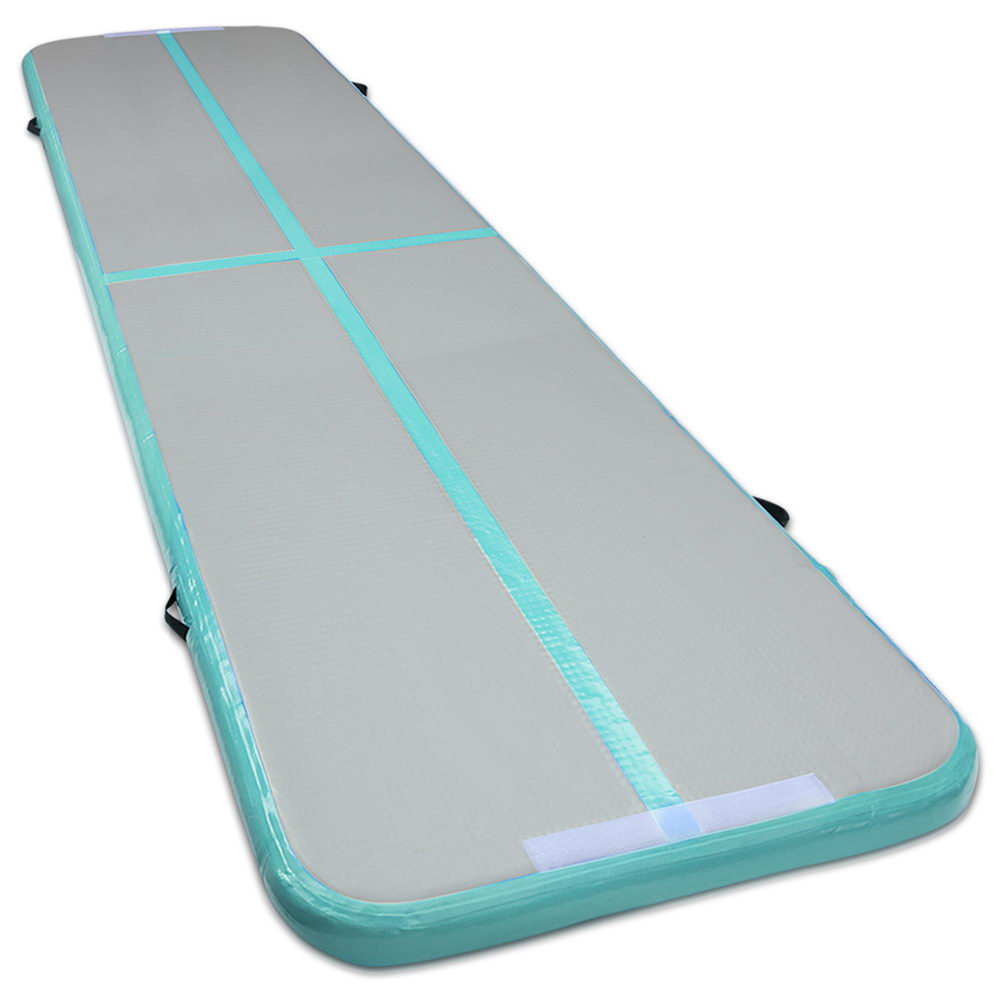 Everfit GoFun 4X1M Inflatable Air Track Mat Tumbling Floor Home Gymnastics Green