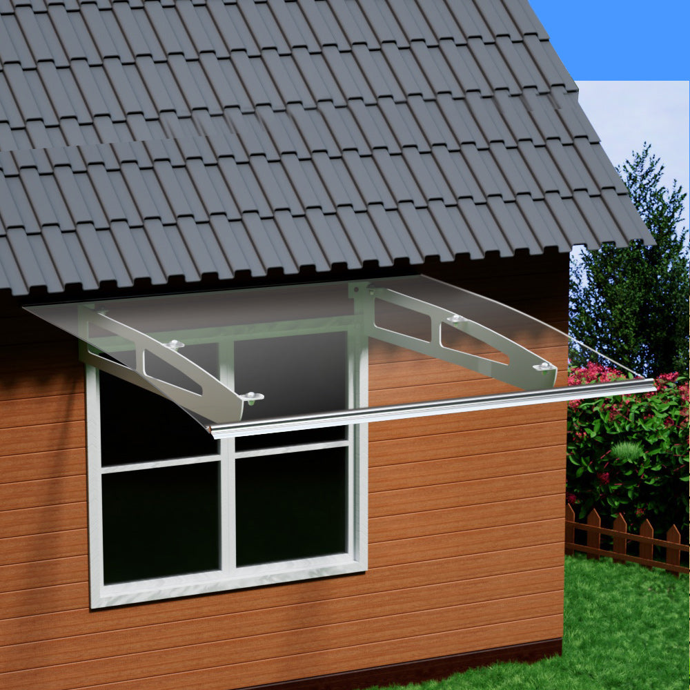 Instahut Window Door Awning Canopy Aluminum Frame Outdoor Patio Sun Shield 1x1m