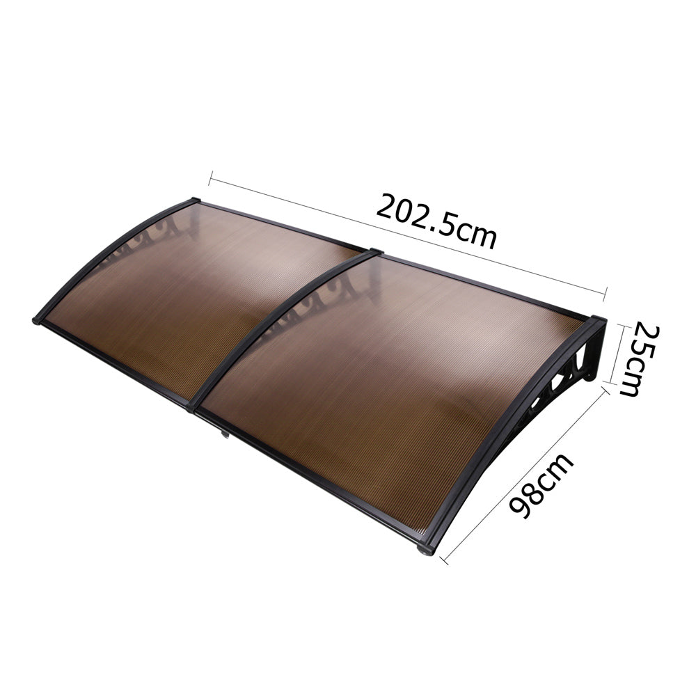 Instahut DIY Window Door Awning Shade 1 x 2m - Brown