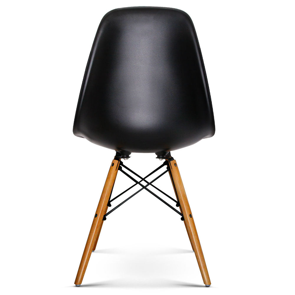 Artiss Set of 2 Retro Beech Wood Dining Chair - Black