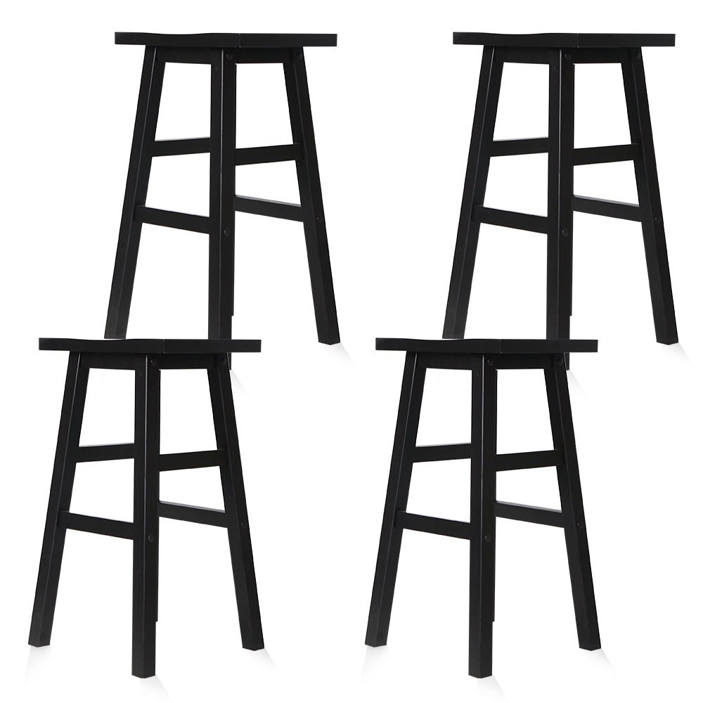 Artiss Set of 4 Beech Wood Bar Stools - Black