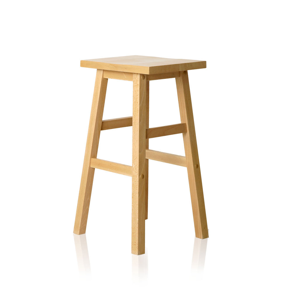 Artiss Set of 2 Beech Wood Bar Stools - Natural