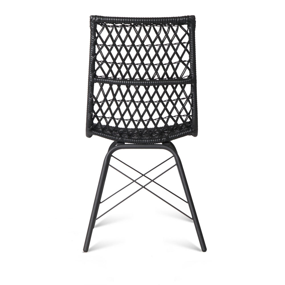 Artiss Set of 4 PE Wicker Dining Chair - Black