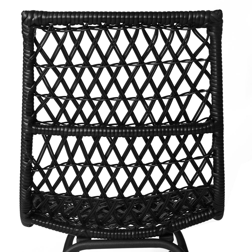 Artiss Set of 4 PE Wicker Dining Chair - Black