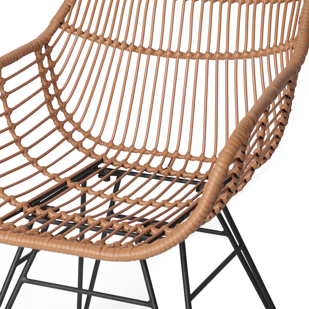 Artiss Set of 2 PE Wicker Dining Chair - Natural