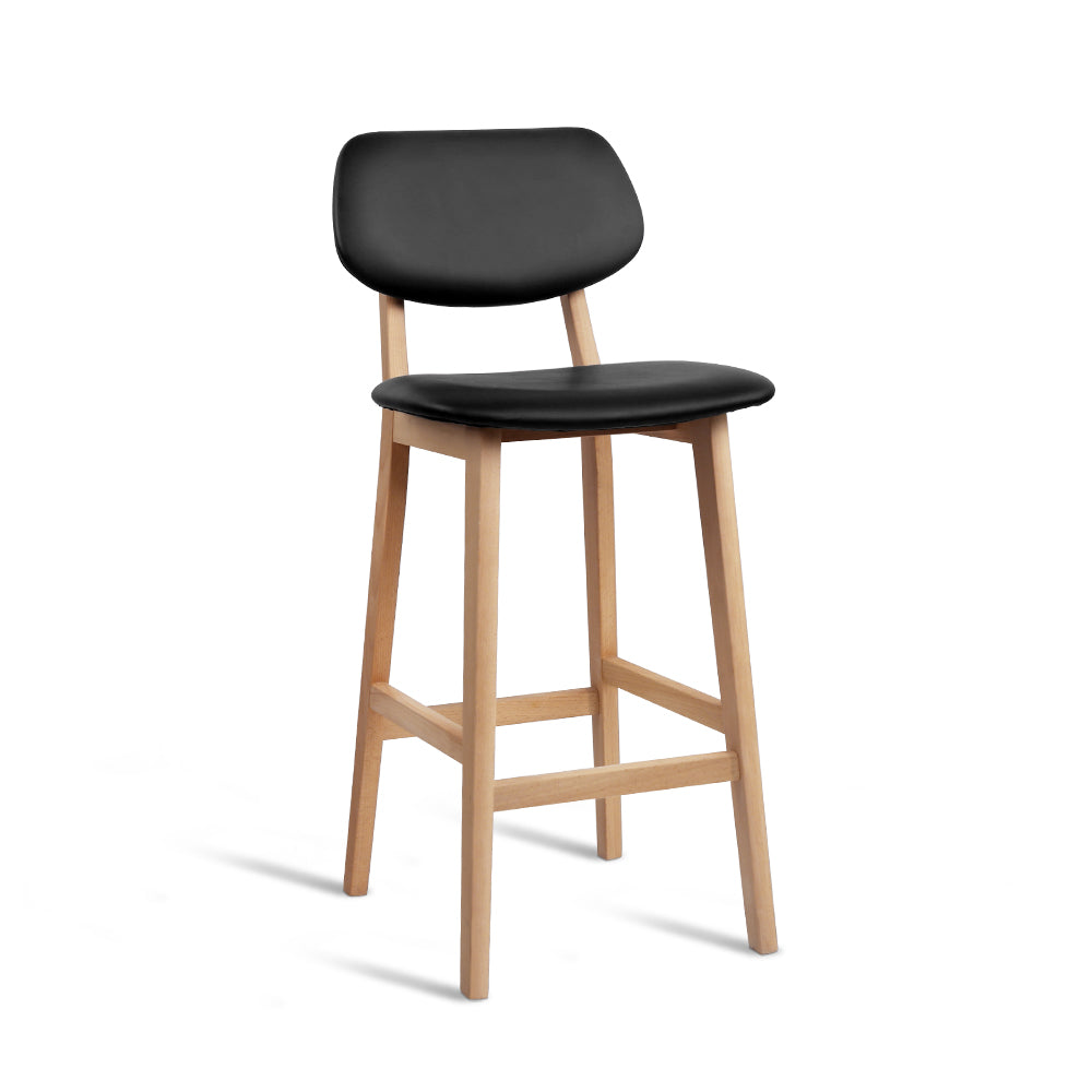 Artiss Set of 2 PU Leather Ramsey Bar Stools - Black