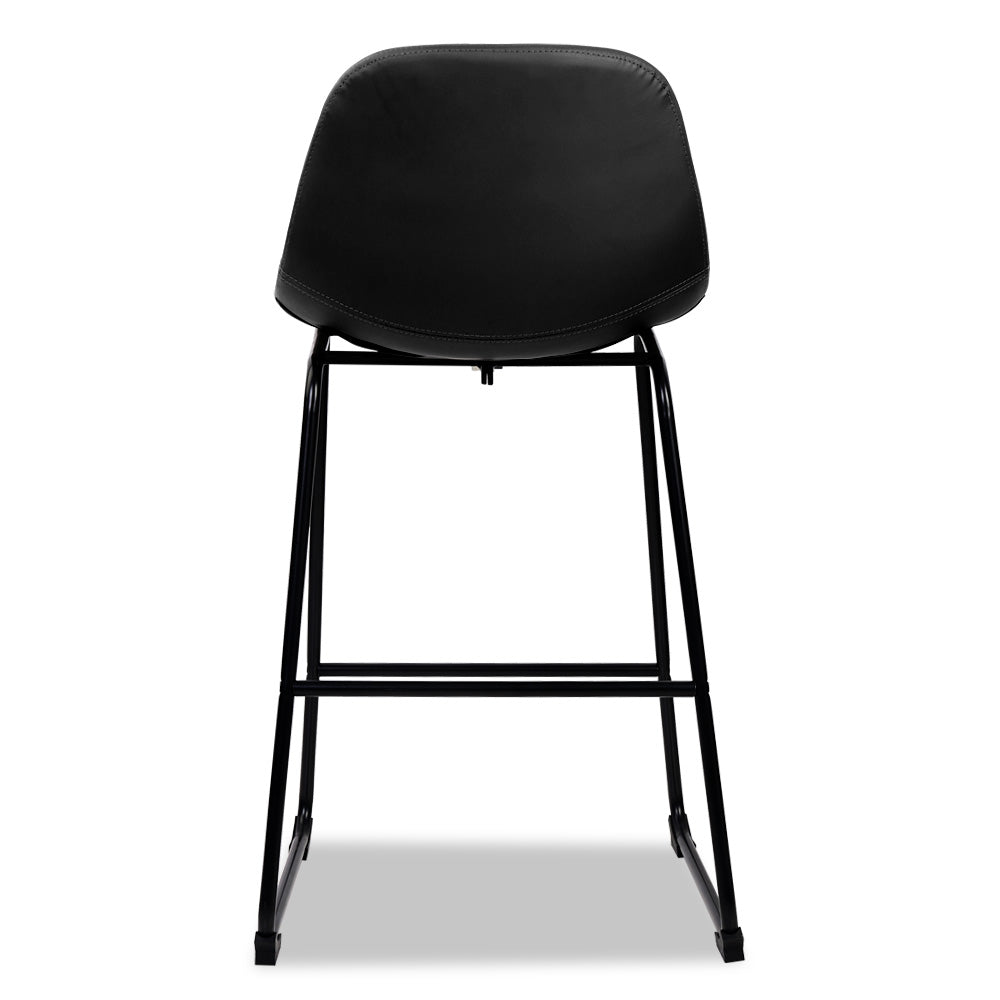 Artiss Set of 2 PU Leather Crosby Bar Stools - Black