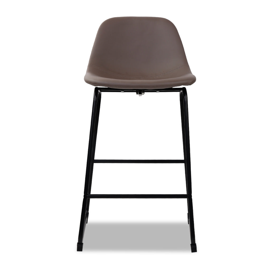 Artiss Set of 2 PU Leather Crosby Bar Stools - Brown