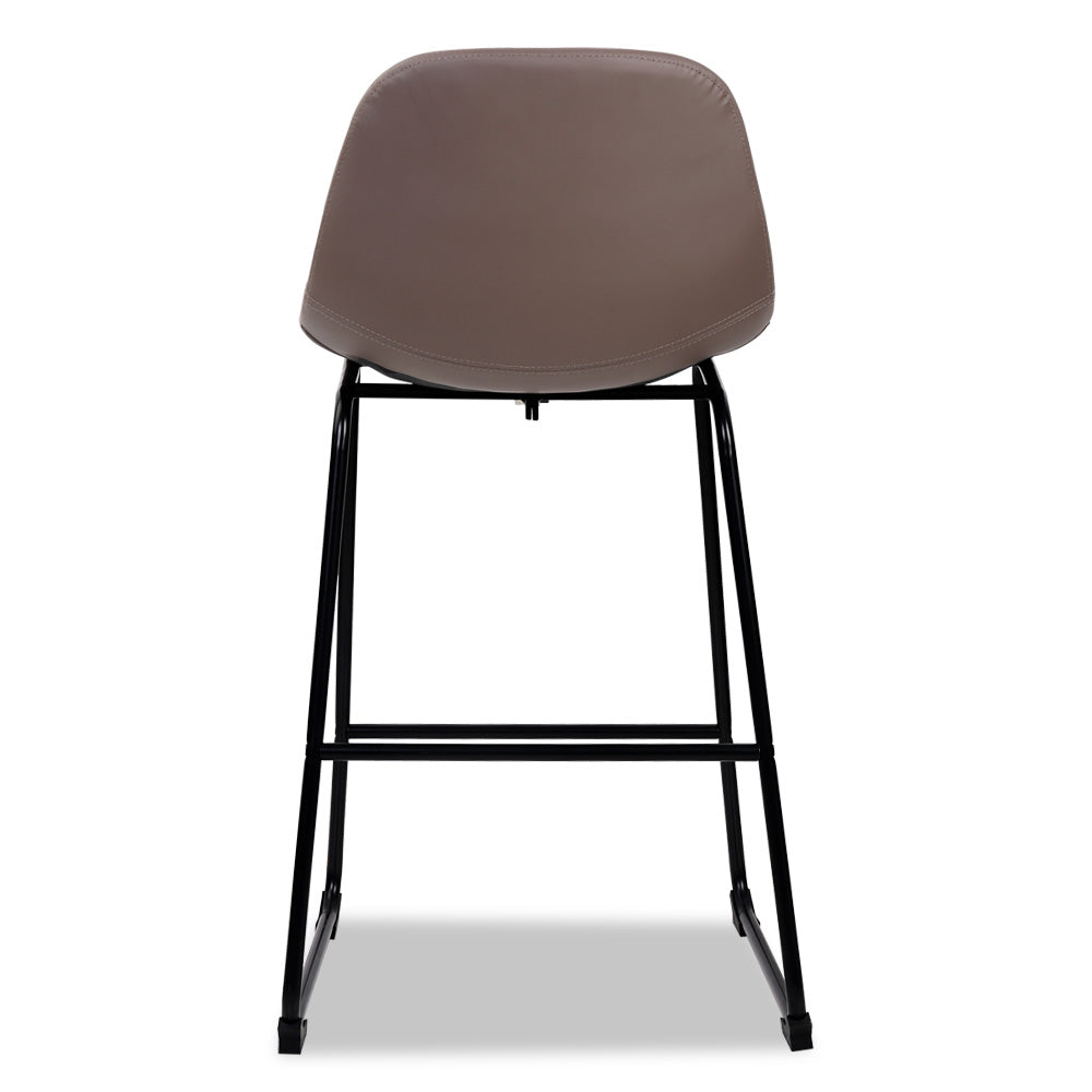 Artiss Set of 2 PU Leather Crosby Bar Stools - Brown