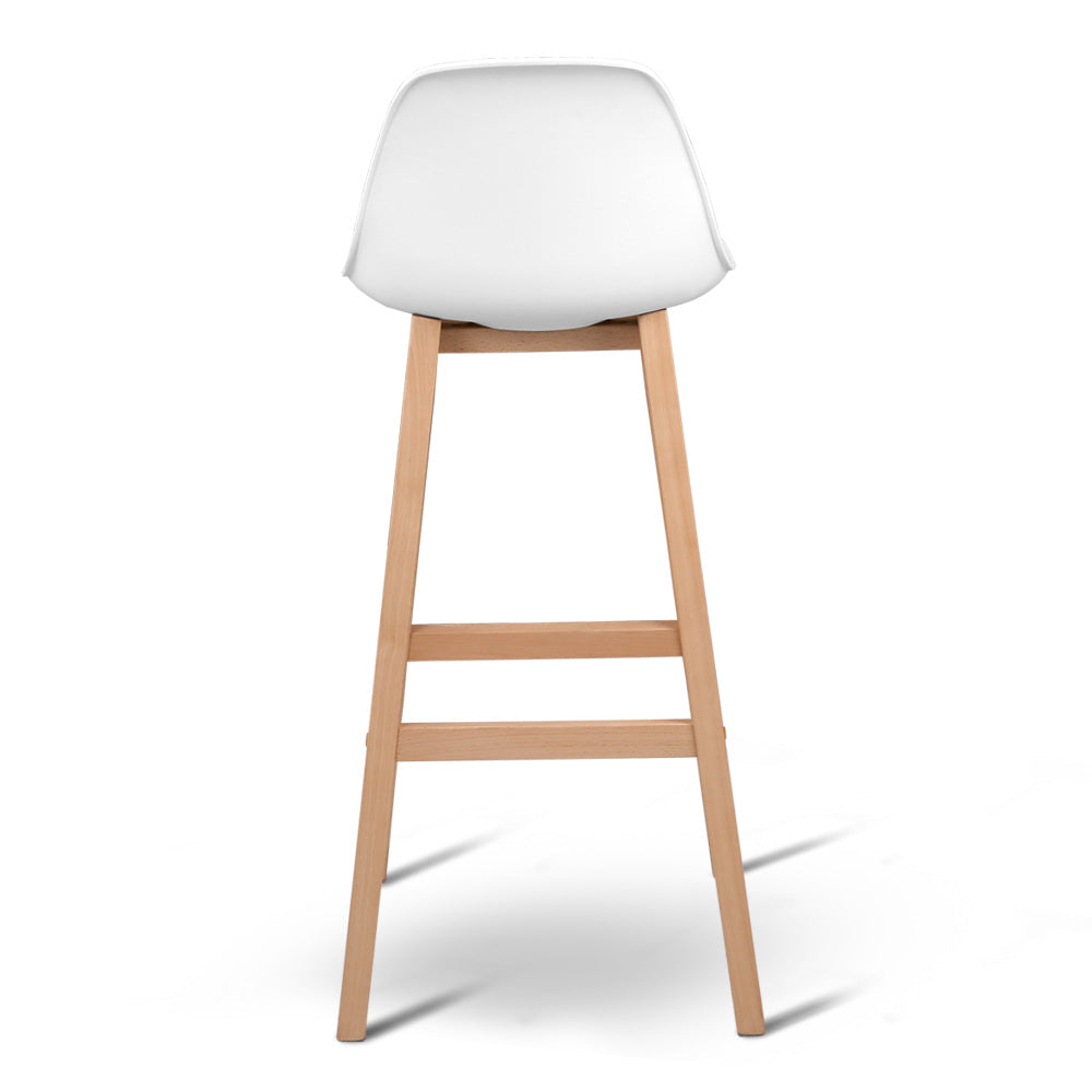 Artiss Set of 2 Beech Wood Bar Stools - White