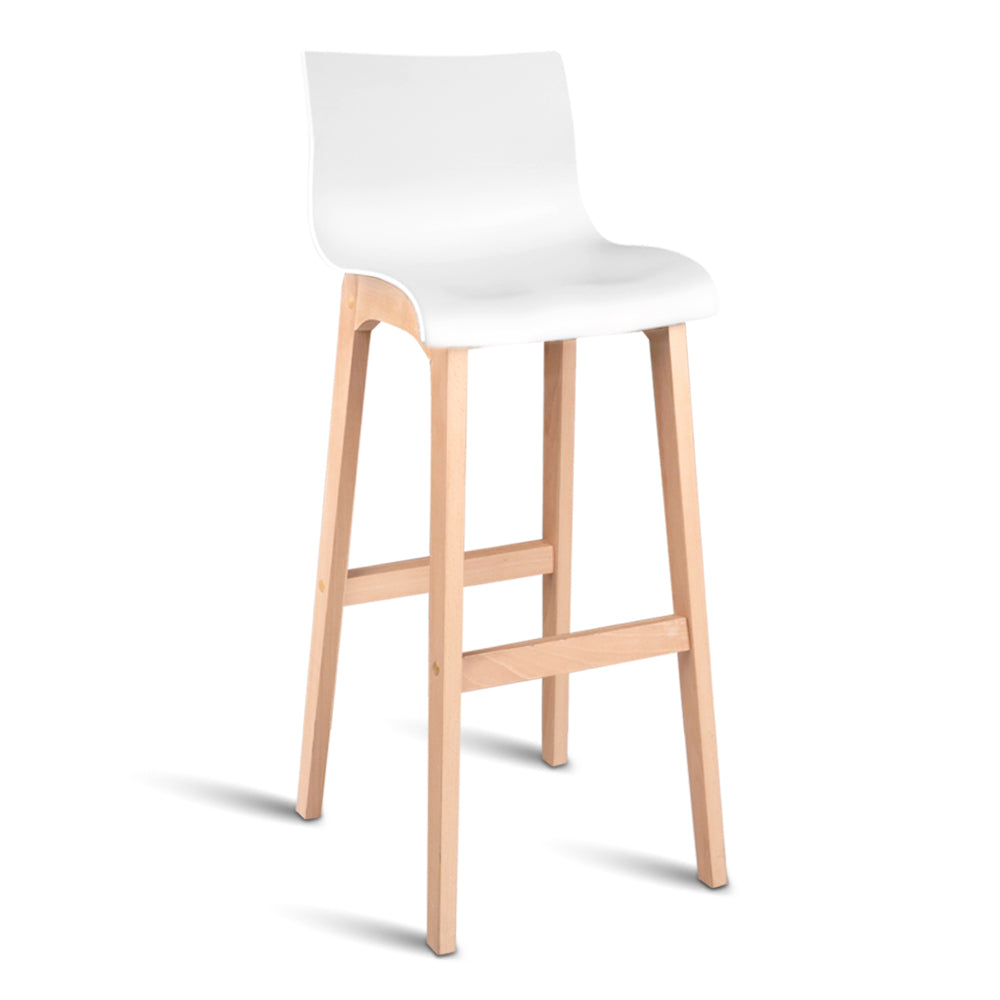 Artiss Set of 2 Beech Wood Bar Stools - White