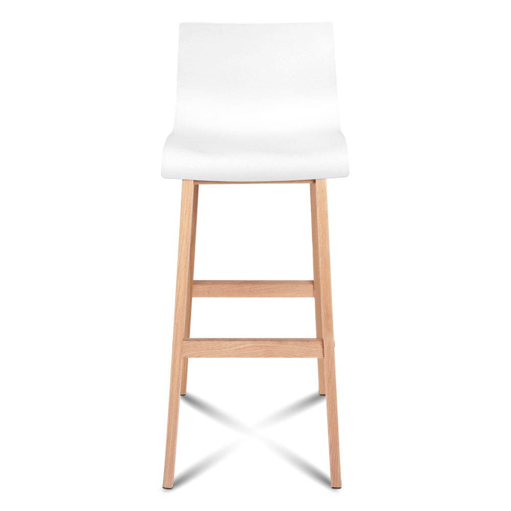 Artiss Set of 2 Beech Wood Bar Stools - White