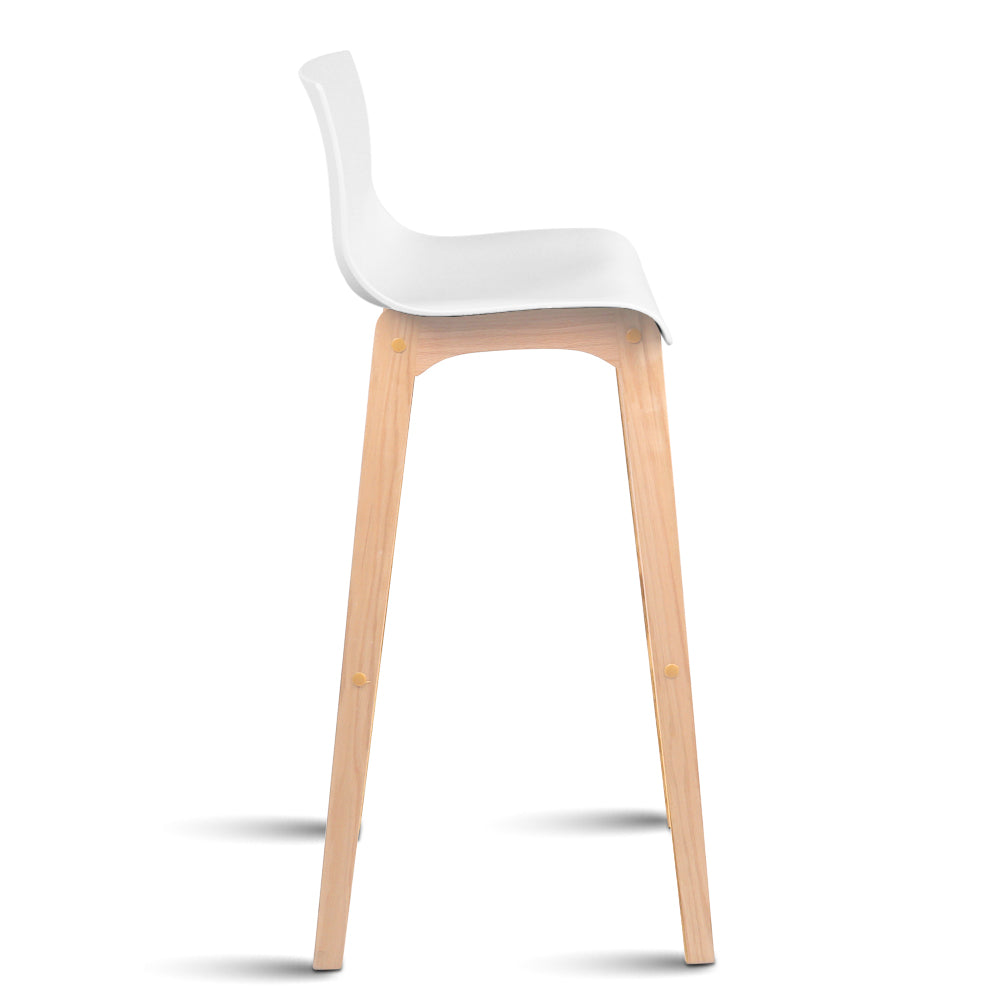 Artiss Set of 2 Beech Wood Bar Stools - White