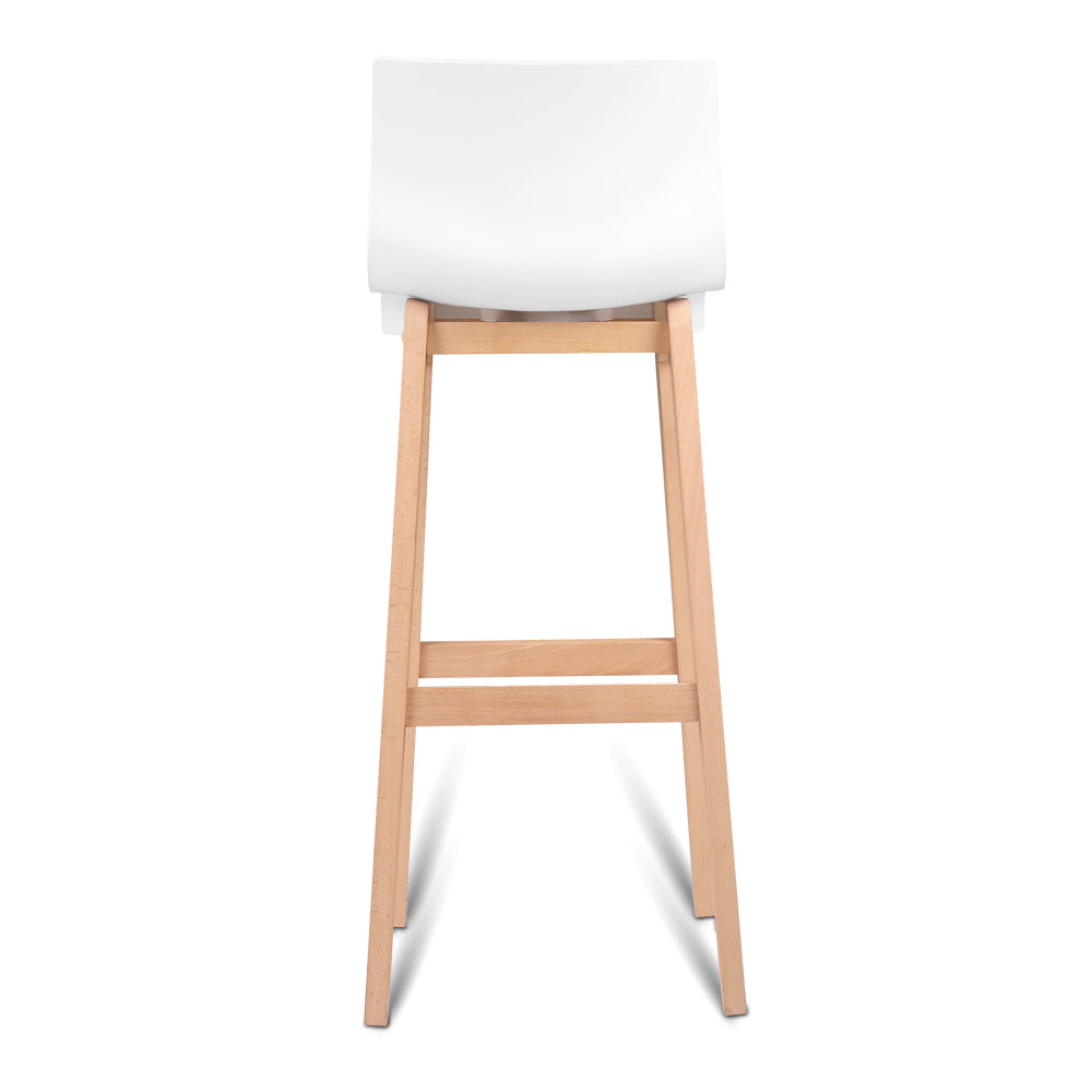 Artiss Set of 2 Beech Wood Bar Stools - White