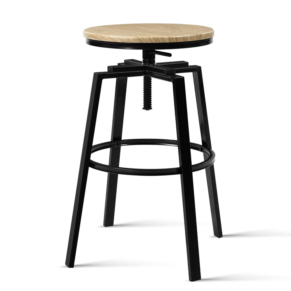 Artiss 2 x Vintage Kitchen Bar Stools Retro Swivel Industrial Bar Stool Rustic