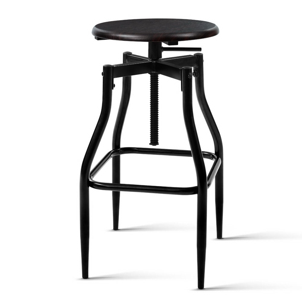 Artiss 2 x Vintage Kitchen Bar Stools Swivel Industrial Bar Stool Retro Rustic