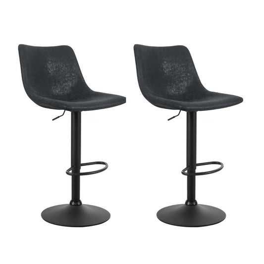 Artiss Set of 2 Bar Stools Gas Lift- Black