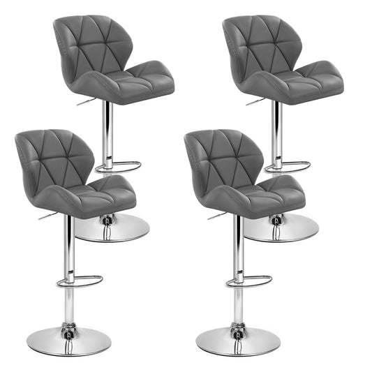 Artiss Set of 4 Kitchen Bar Stools - Grey and Chrome