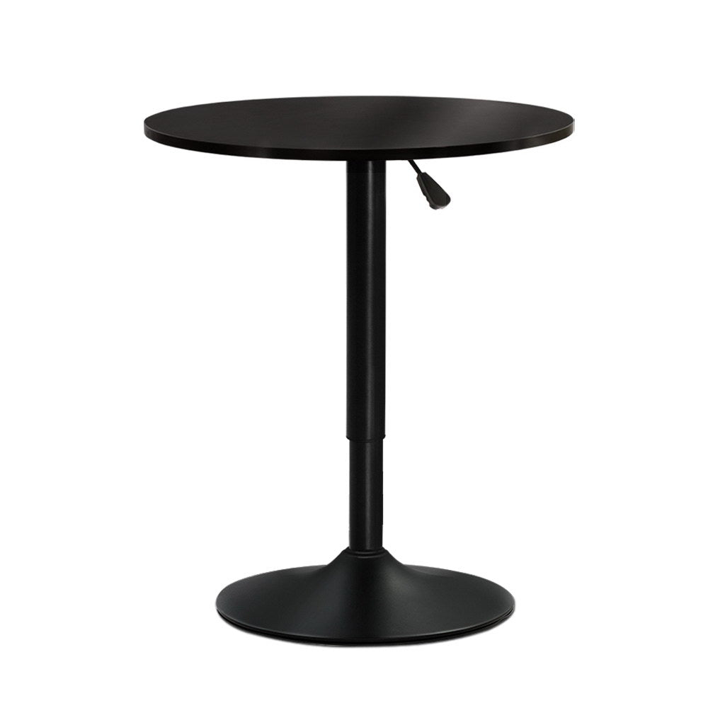 Artiss Adjustable Bar Table Gas Lift Wood Metal Black