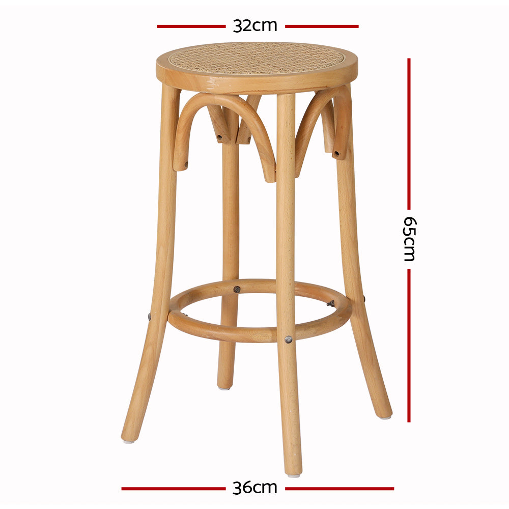 Artiss Bar Stools Wooden Stool Counter Chair Kitchen Barstools Rattan Seat