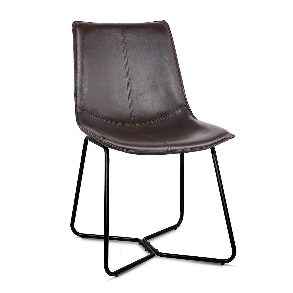 Artiss Set of 2 PU Leather Dining Chair - Walnut