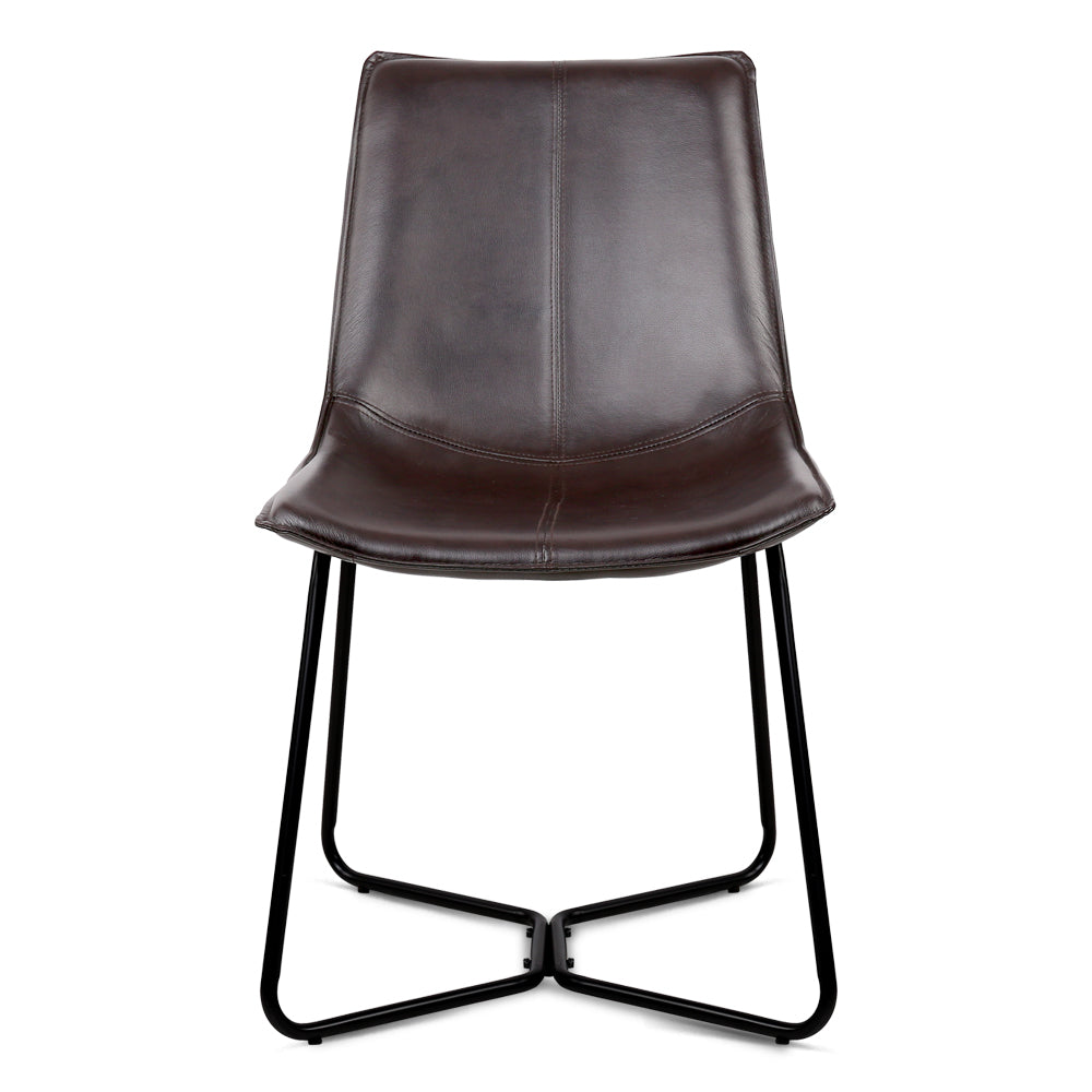 Artiss Set of 2 PU Leather Dining Chair - Walnut