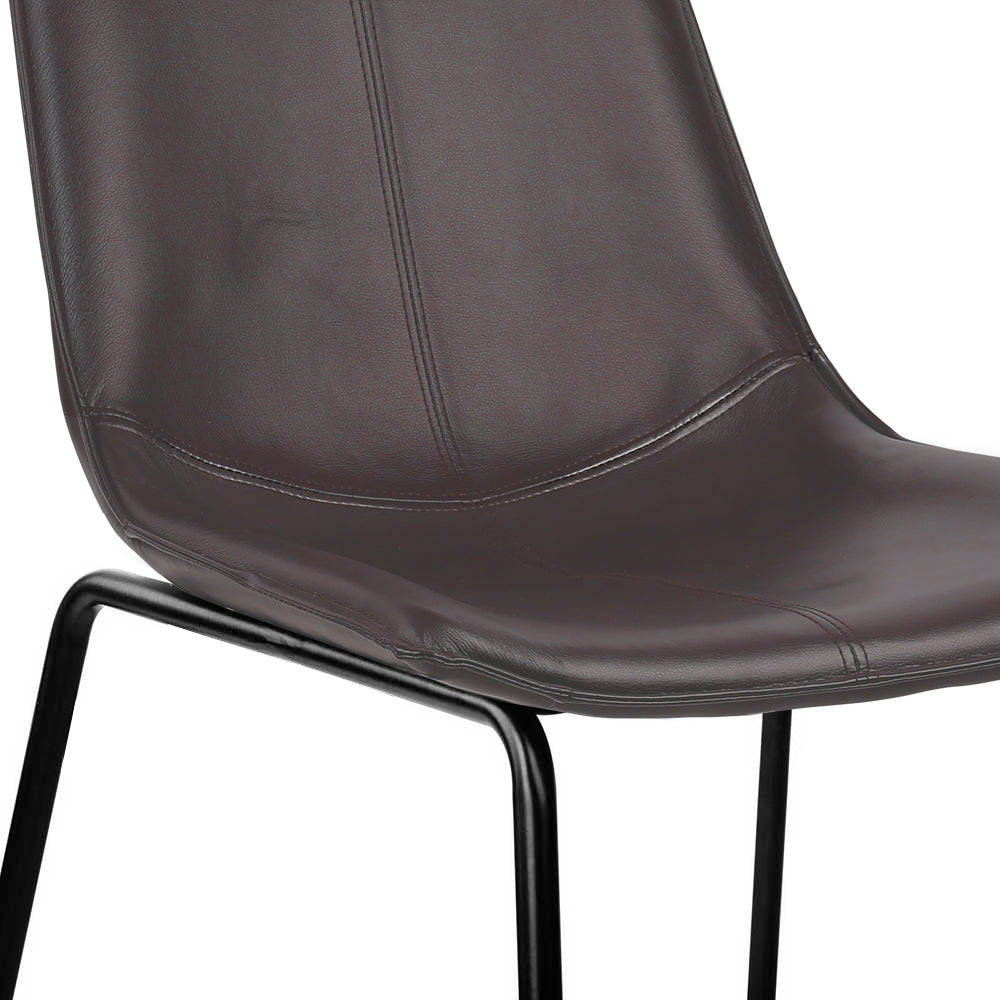 Artiss Set of 2 PU Leather Dining Chair - Walnut