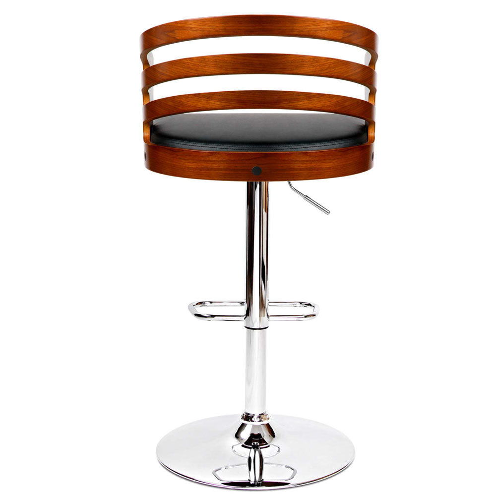 Artiss Wooden Bar Stool with PU Leather Seat - Black