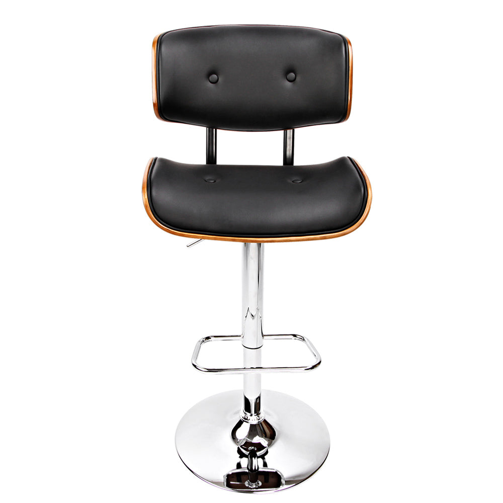 Artiss Wooden Gas Lift Bar Stool - Black and Chrome