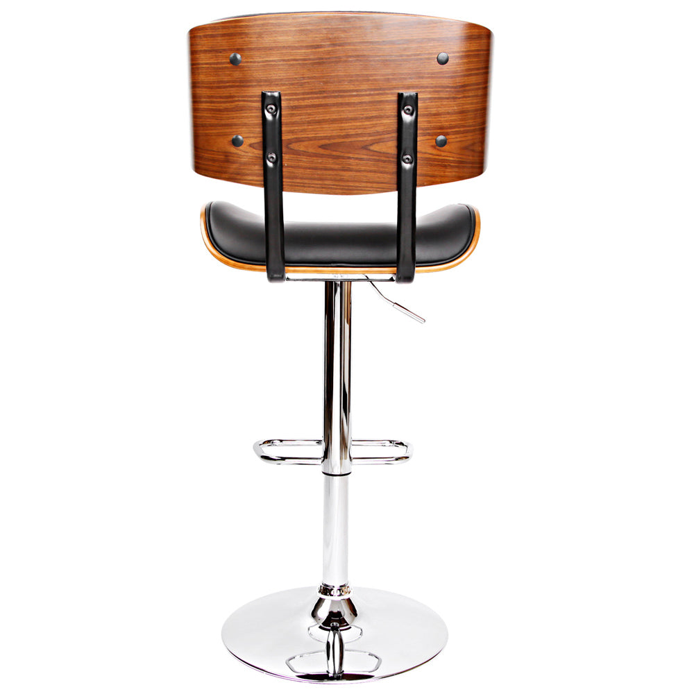 Artiss Wooden Gas Lift Bar Stool - Black and Chrome