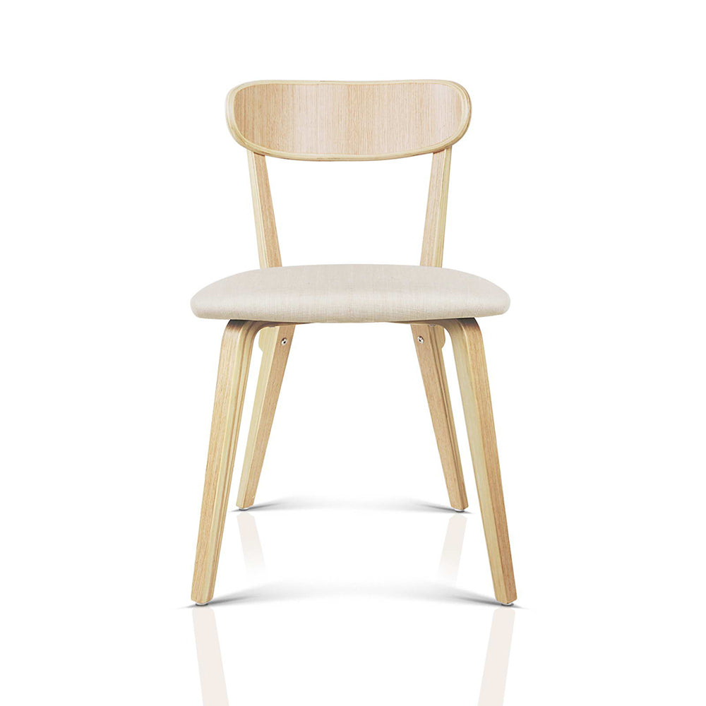 Artiss Set of 2 Wooden Dining Chairs - Beige