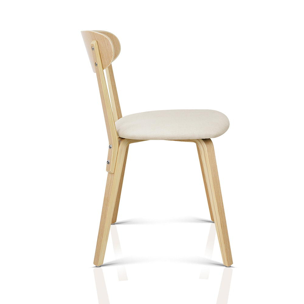 Artiss Set of 2 Wooden Dining Chairs - Beige