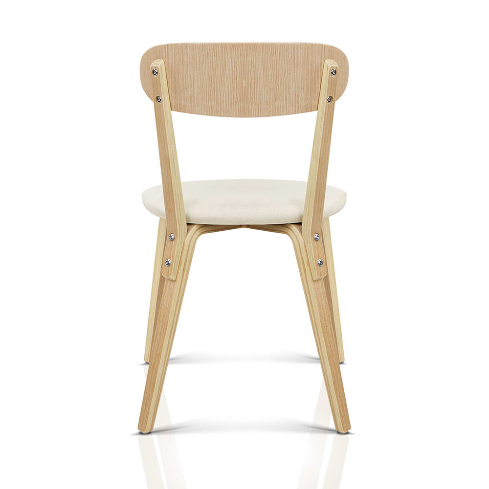 Artiss Set of 2 Wooden Dining Chairs - Beige