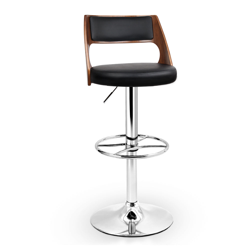 Artiss PU Leather Gas Lift Bar Stool - Black