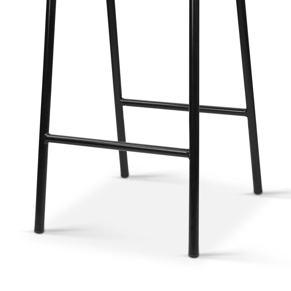 Artiss Set of 2 Wooden Backless Bar Stools - Black