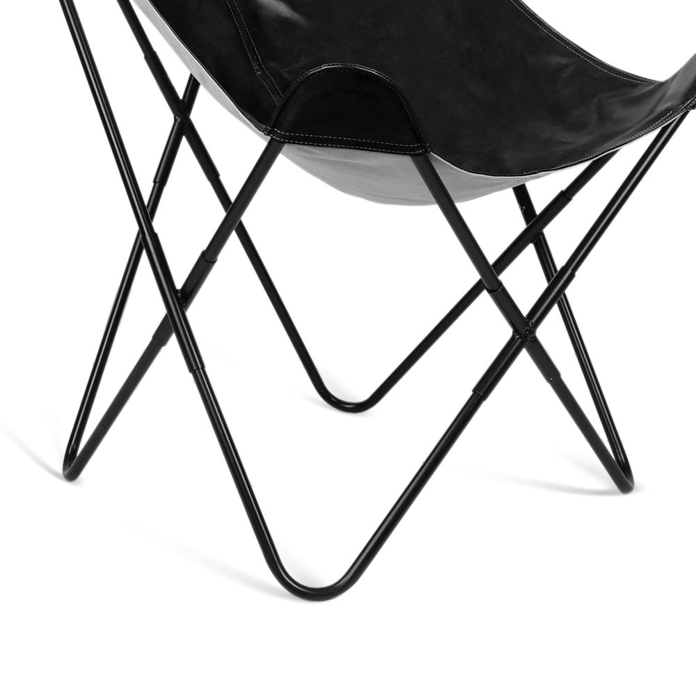 Artiss PU Leather Butterfly Chair - Black