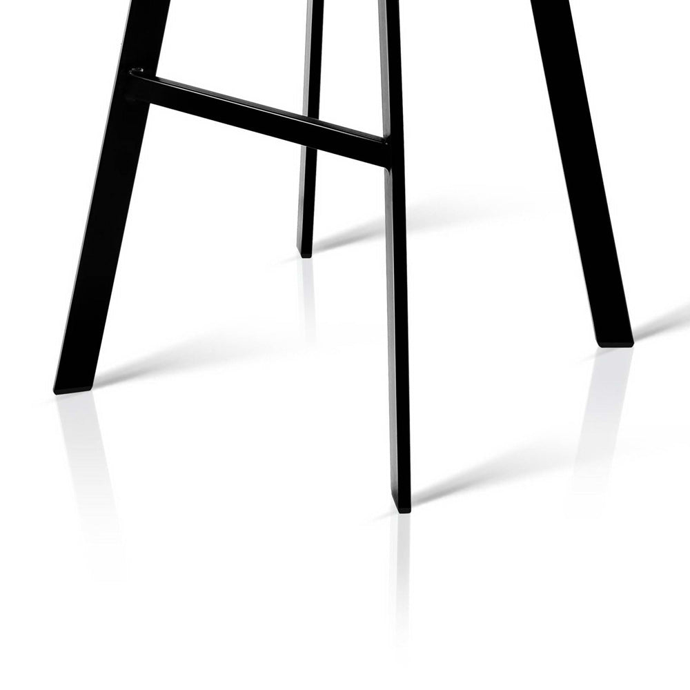 Artiss Adjustable Height Swivel Bar Stool - Black and Wood